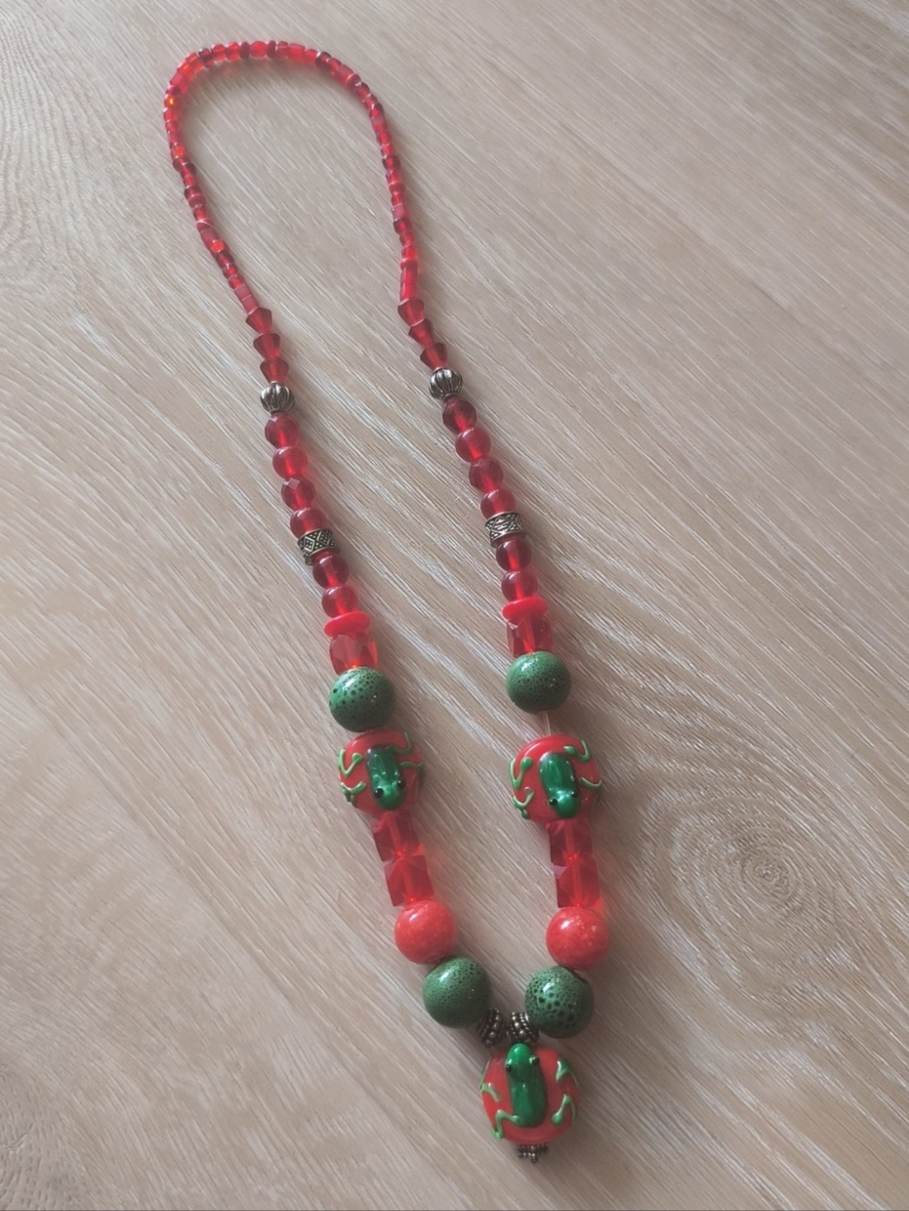 Handcrafted Beaded Frog Necklace